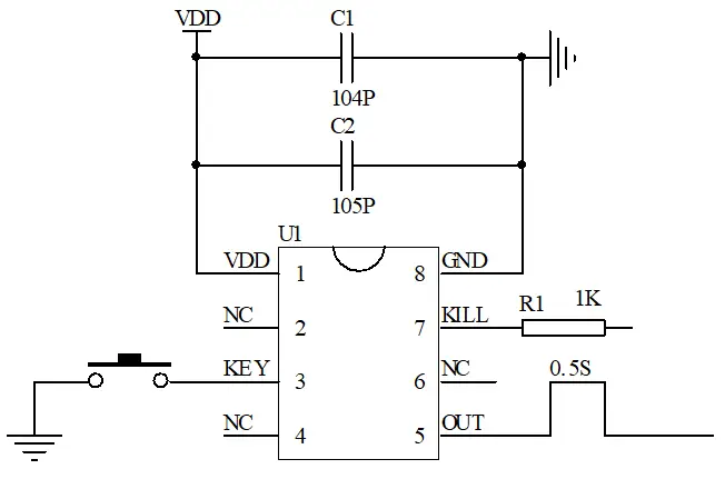經(jīng)典一鍵開關機電路SOP-8單按鍵長按1秒延時芯片國產復位芯片方案
